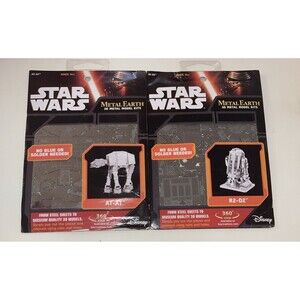 2-Pack STAR WARS Metal Earth 3D Model Kits R2-D2 & AT-AT - NEW